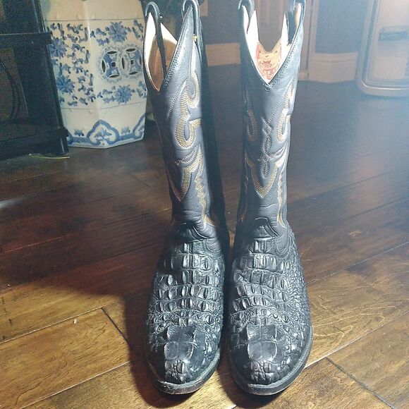 Exotic Alligator Cowboy Boots Western Leather Detailed Stitching Size? - Picture 5 of 9
